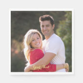 Aangepaste foto tekst feest lunch papieren servett servet (Voorkant)