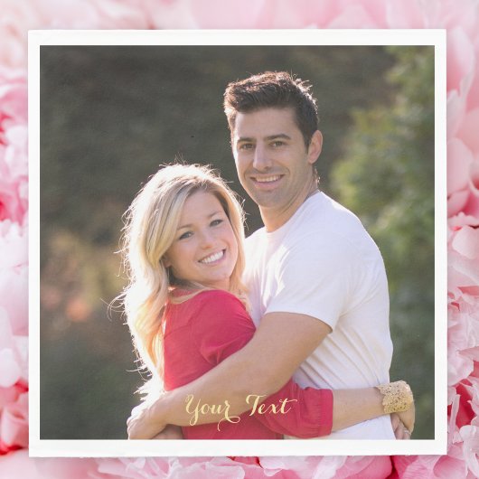 Aangepaste foto tekst feest lunch papieren servett servet