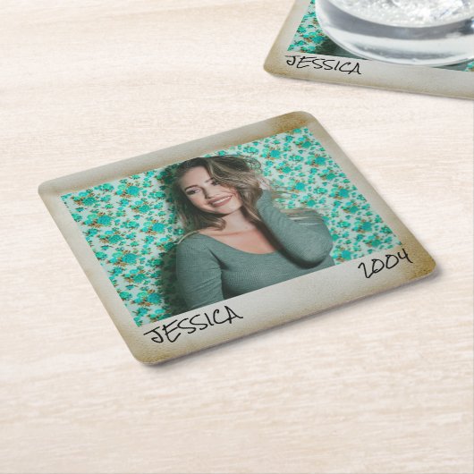 Aangepaste Foto & Tekst,  Foto Lijst Kartonnen Onderzetters (Schuin)