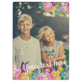 Aangepaste foto-tekst Geanimeerde bloemen en vlind Klembord (Achterkant)