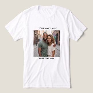 Aangepaste foto & tekst gepersonaliseerd T-shirt |