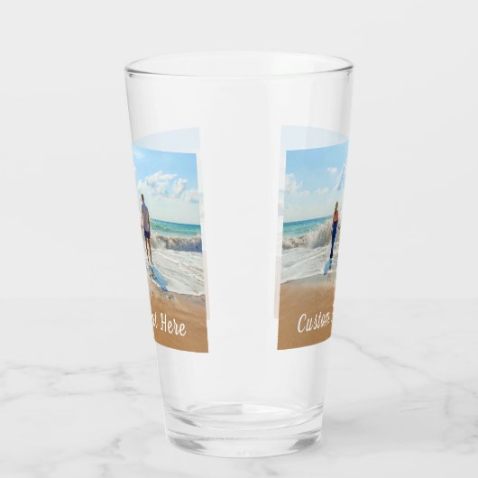 Aangepaste foto tekst glas uniek uw eigen ontwerp (Links)