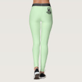 Aangepaste foto tekst groene zwarte strepen kat mo leggings (Achterkant)