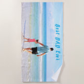 Aangepaste foto-tekst Handdoek je foto's met vader (Voorkant)