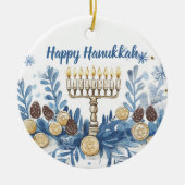 Aangepaste foto & tekst Hanukkah Festival of Light Keramisch Ornament (Voorkant)