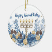 Aangepaste foto & tekst Hanukkah Festival of Light Keramisch Ornament (Links)