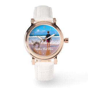 Aangepaste foto tekst horloge Uw favoriete foto's