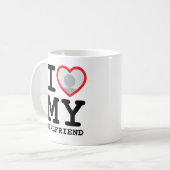 Aangepaste foto tekst Ik hou van mijn vriendin Koffiemok (Voorkant links)