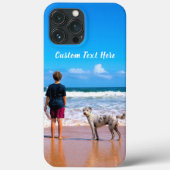 Aangepaste Foto Tekst iPhone Case met Tekst (Achterkant)