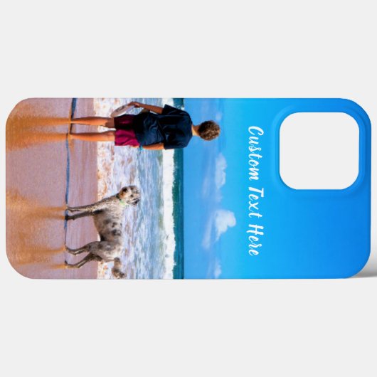 Aangepaste Foto Tekst iPhone Case met Tekst (Achterkant (horizontaal))