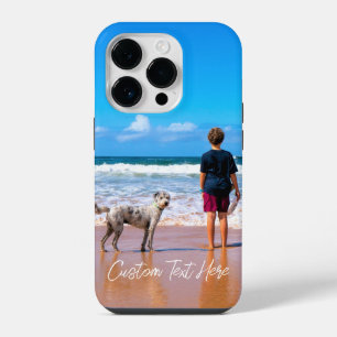 Aangepaste foto tekst iPhone Case Uw foto's huisdi 14 Plus Hoesje