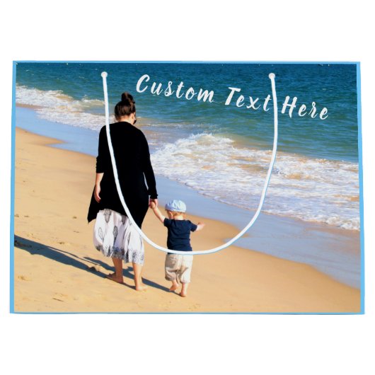 Aangepaste foto Tekst je familie foto's Groot Cadeauzakje (Voorkant)