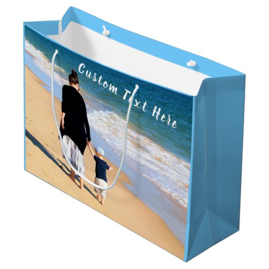 Aangepaste foto Tekst je familie foto's Groot Cadeauzakje (Voorkant Gekanteld)