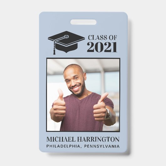 Aangepaste foto, tekst & kleur badge (Voorkant)