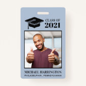 Aangepaste foto, tekst & kleur badge (Voorkant)