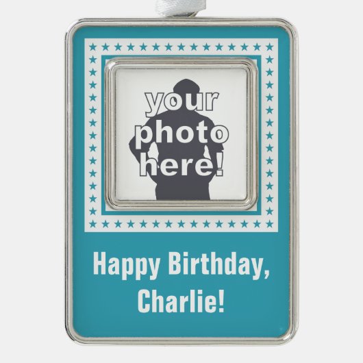 AANGEPASTE FOTO, TEKST & KLEUR ornament (Voorkant)