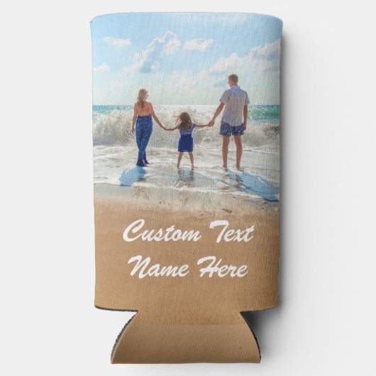 Aangepaste foto-tekst Koelbox je favoriete foto's Seltzer Blikjeskoeler (Achterkant)