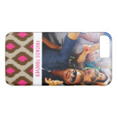 Aangepaste foto & tekst Modern ikat patroon Case-Mate iPhone Case (Achterkant (Horizontaal))