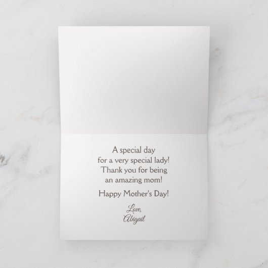 Aangepaste foto & tekst Moederdag Beste moeder ooi Feestdagen Kaart (Binnen)