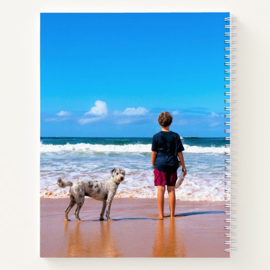 Aangepaste foto tekst Notitieboek met uw huisdier  (Achterkant)