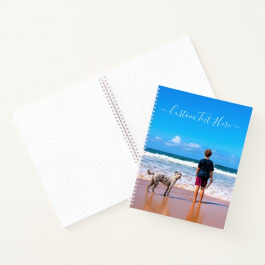 Aangepaste foto tekst Notitieboek met uw huisdier  (Binnen)