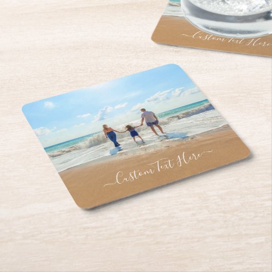 Aangepaste Foto Tekst Papier Onderzetter Gepersona (Schuin)