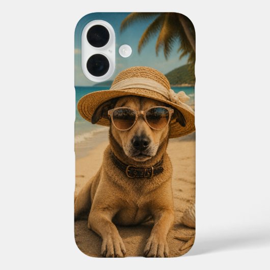 Aangepaste foto & tekst Retro strandposter Case-Mate iPhone Case (Achterkant)