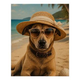 Aangepaste foto & tekst retro strandposter perfect poster