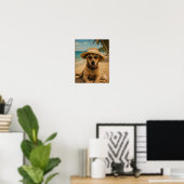 Aangepaste foto & tekst Retro strandposter Poster (Thuiskantoor)