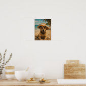 Aangepaste foto & tekst Retro strandposter Poster (Keuken)
