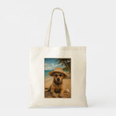 Aangepaste foto & tekst Retro strandposter Tote Bag (Achterkant)