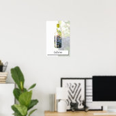 Aangepaste foto & tekst rode wijnfles uitgesneden poster (Thuiskantoor)