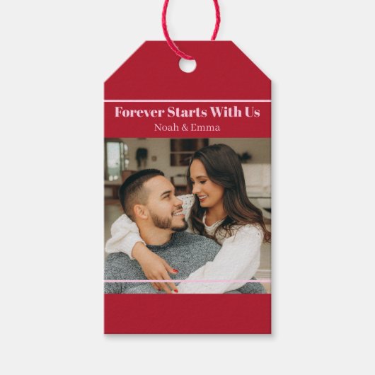 Aangepaste foto & tekst romantisch cadeau - Gepers Cadeaulabel (Voorkant)