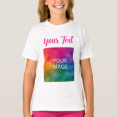 Aangepaste foto tekst Script Typografie Kinder mei T-shirt (Voorkant)