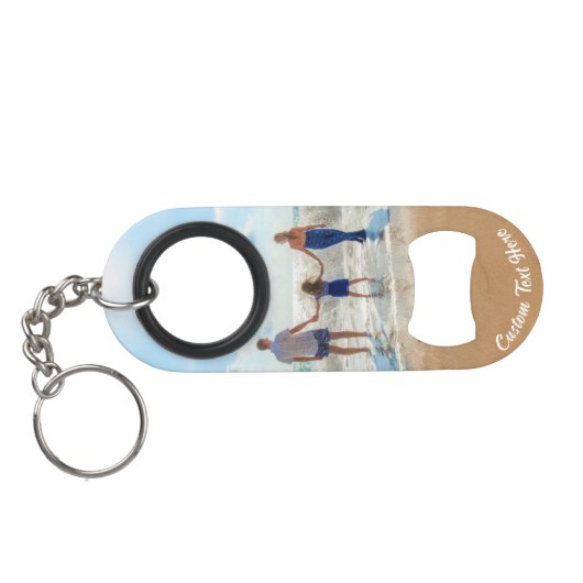 Aangepaste Foto Tekst Sleutelhanger Flesopener Cad Mini Flessenopener (Achterkant Horizontaal)