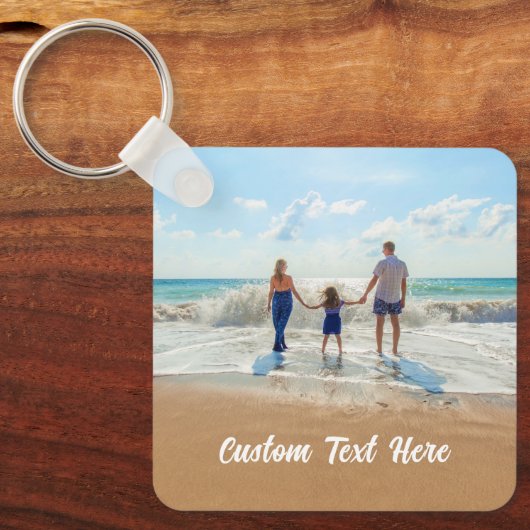 Aangepaste foto-tekst Sleutelhanger Foto's van je  (Voorkant)