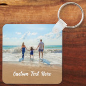 Aangepaste foto-tekst Sleutelhanger Foto's van je (Achterkant)