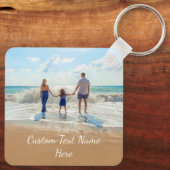 Aangepaste foto-tekst Sleutelhanger Foto's van je  (Achterkant)