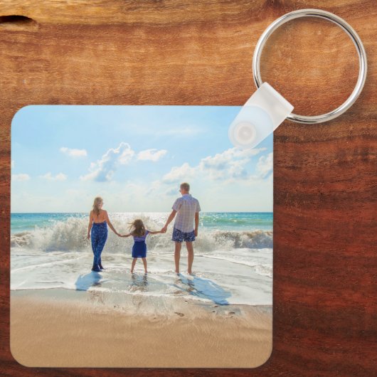 Aangepaste foto-tekst Sleutelhanger Gift je famili (Achterkant)