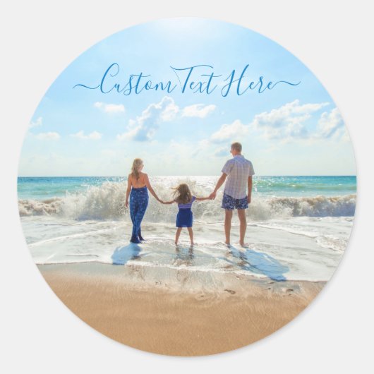 Aangepaste foto-tekst Sticker Foto's van je famili (Voorkant)