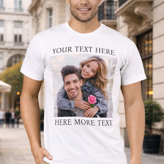 Aangepaste foto & tekst t-shirt