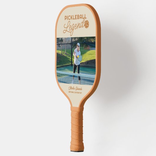 Aangepaste foto & tekst Tan gepersonaliseerde lege Pickleball Paddle (Links)