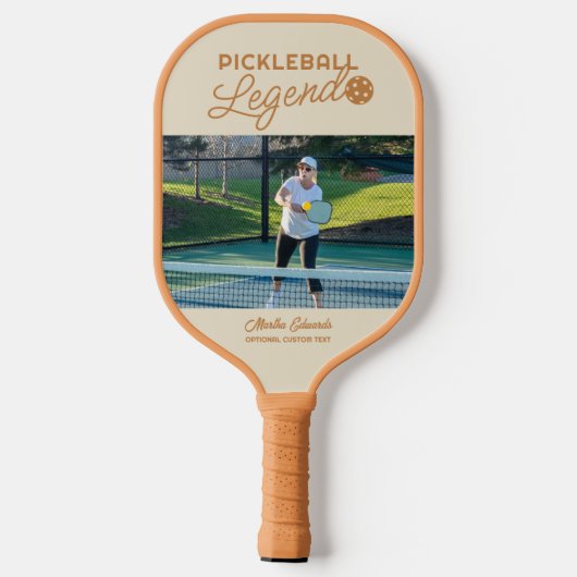 Aangepaste foto & tekst Tan gepersonaliseerde lege Pickleball Paddle (Achterkant)