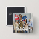 Aangepaste foto & tekst ter viering van 250 jaar A Vierkante Button 5,1 Cm (Voorkant /achterkant)