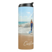 Aangepaste foto-tekst thermische getumbler met uw thermosbeker (Gedraaid links)