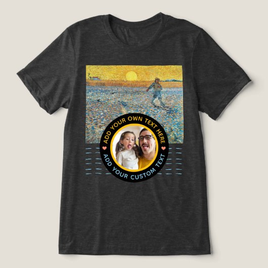 Aangepaste foto-tekst – Van Gogh Art Verjaardagsva Tri-Blend Shirt (Design voorkant)