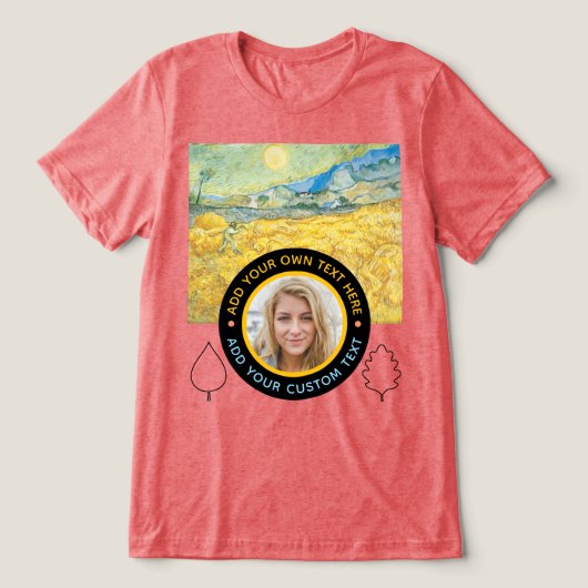 Aangepaste foto-tekst – Van Gogh Art Verjaardagsva Tri-Blend Shirt (Design voorkant)
