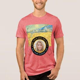 Aangepaste foto-tekst – Van Gogh Art Verjaardagsva Tri-Blend Shirt