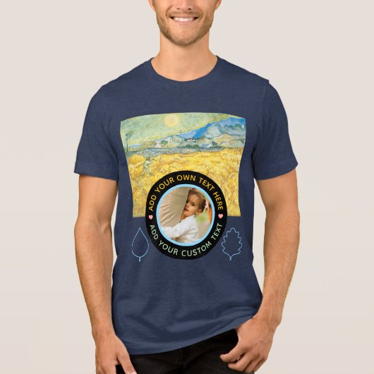 Aangepaste foto-tekst – Van Gogh Art Verjaardagsva Tri-Blend Shirt (Voorkant)