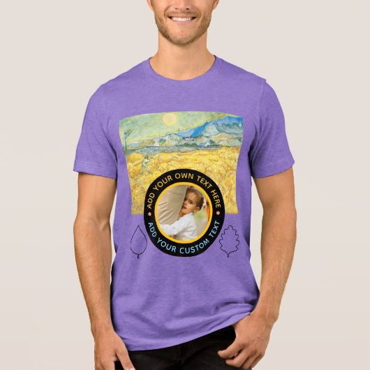 Aangepaste foto-tekst – Van Gogh Art Verjaardagsva Tri-Blend Shirt (Voorkant)